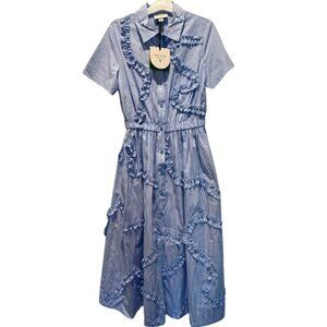 kate spade x Target Ribbon Short Sleeve Midi Shirtdress Size XS NWT